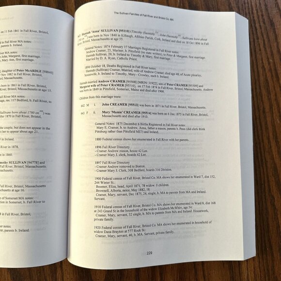 Sullivan Familes of Fall River and Bristol Co. Ma - Vol. 1: Descendants of - Picture 6 of 6